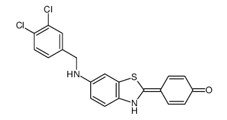 4-[6-[(3,4-dichlorophenyl)methylamino]-3H-1,3-benzothiazol-2-ylidene]cyclohexa-2,5-dien-1-one结构式