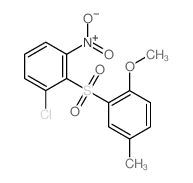 1-chloro-2-(2-methoxy-5-methyl-phenyl)sulfonyl-3-nitro-benzene结构式