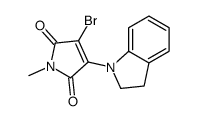 3-bromo-4-(2,3-dihydroindol-1-yl)-1-methylpyrrole-2,5-dione Structure