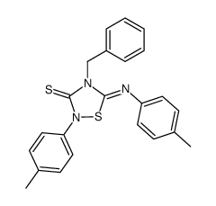 4-benzyl-2-p-tolyl-5-p-tolylimino-[1,2,4]thiadiazolidine-3-thione结构式