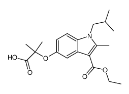 5-(1-Carboxy-1-methyl-ethoxy)-1-isobutyl-2-methyl-1H-indole-3-carboxylic acid ethyl ester结构式