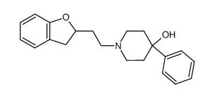 1-[2-(2,3-dihydro-benzofuran-2-yl)-ethyl]-4-phenyl-piperidin-4-ol结构式