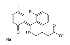 sodium,4-[[(Z)-(2-fluorophenyl)-(3-methyl-6-oxocyclohexa-2,4-dien-1-ylidene)methyl]amino]butanoate结构式