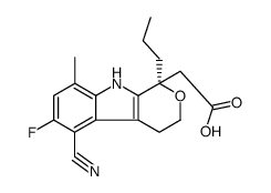 (R)-2-(5-CYANO-6-FLUORO-8-METHYL-1-PROPYL-1,3,4,9-TETRAHYDROPYRANO[3,4-B]INDOL-1-YL)ACETIC ACID Structure