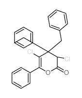 4,4-dibenzyl-3,5-dichloro-6-phenyl-3H-pyran-2-one结构式