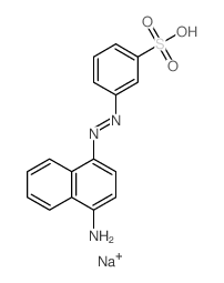 Benzenesulfonic acid,3-[2-(4-amino-1-naphthalenyl)diazenyl]-, sodium salt (1:1) structure