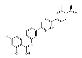 N-[1-[3-[(2,4-dichlorobenzoyl)amino]phenyl]ethylideneamino]-3-methyl-4-nitrobenzamide结构式