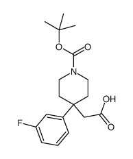 [1-{[(1,1-dimethylethyl)oxy]carbonyl}-4-(3-fluorophenyl)-4-piperidinyl]acetic acid Structure