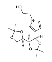 1-(2-hydroxyethyl)-3-(1,2:3,4-di-O-isopropylidene-D-arabino-tetritol-1-yl)-1H-pyrazole Structure