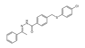 4-[(4-chlorophenyl)sulfanylmethyl]-N-(1-phenylethylideneamino)benzamide Structure