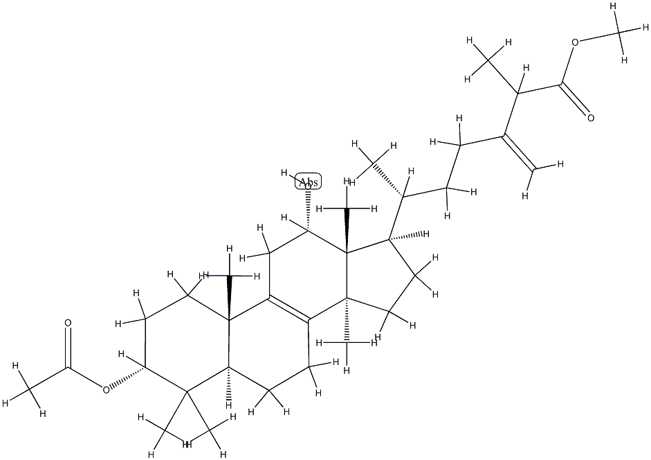 3α-Acetyloxy-12α-hydroxy-24-methylenelanost-8-en-26-oic acid methyl ester结构式