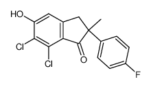 6,7-dichloro-2-p-fluorophenyl-2,3-dihydro-5-hydroxy-2-methyl-1H-inden-1-one Structure