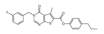 (4-propylphenyl) 3-[(3-fluorophenyl)methyl]-5-methyl-4-oxothieno[2,3-d]pyrimidine-6-carboxylate Structure