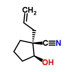 Cyclopentanecarbonitrile, 2-hydroxy-1-(2-propenyl)-, (1R,2S)- (9CI)结构式