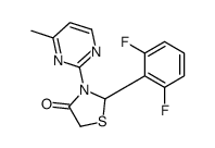 2-(2,6-difluorophenyl)-3-(4-methylpyrimidin-2-yl)-1,3-thiazolidin-4-one Structure