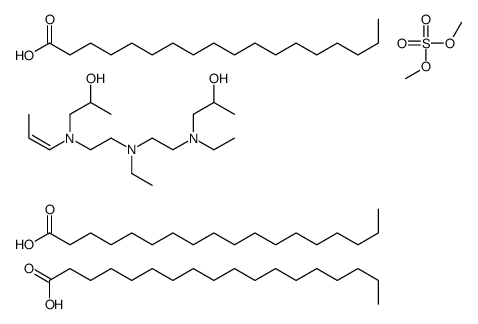 tristearic acid, triesterwith 1,1',1'',1'''-[[(2-hydroxypropyl)imino]bis(ethylenenitrilo)]tetra(propan-2-ol), compound with dimethyl sulphate (1:1) Structure