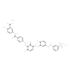 disodium 5-[[4-[[2,6-dihydroxy-3-[[2-hydroxy-5-[(3-sulphonatophenyl)azo]phenyl]azo]phenyl]azo]benzoyl]amino]salicylate structure