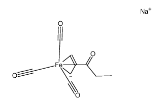 sodium tricarbonyl[1,2,2',η-(2-methylenepentane-2-one)yl]ferrate(-1) Structure