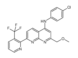 (4-chloro-phenyl)-[2-methoxymethyl-7-(3-trifluoromethyl-pyridin-2-yl)-[1,8]naphthyridin-4-yl]-amine结构式