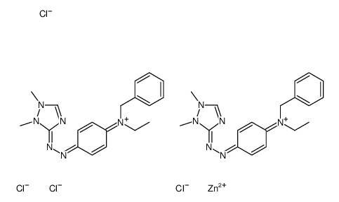 bis[3-[[4-[benzylethylamino]phenyl]azo]-1,2-dimethyl-1H-1,2,4-triazolium] tetrachlorozincate(2-)结构式
