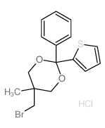 1,3-Dioxane,5-(bromomethyl)-5-methyl-2-phenyl-2-(2-thienyl)-, hydrochloride (1:1) structure