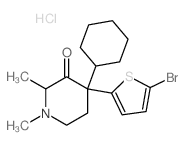 4-(5-bromothiophen-2-yl)-4-cyclohexyl-1,2-dimethyl-piperidin-3-one结构式