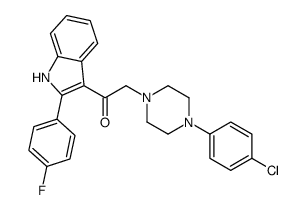 2-[4-(4-chlorophenyl)piperazin-1-yl]-1-[2-(4-fluorophenyl)-1H-indol-3-yl]ethanone Structure