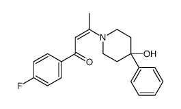 (E)-1-(4-fluorophenyl)-3-(4-hydroxy-4-phenylpiperidin-1-yl)but-2-en-1-one结构式