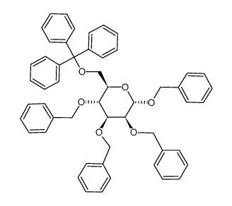 6-O-Trityl-1,2,3,4-tetra-O-benzyl-α-D-mannopyranose结构式