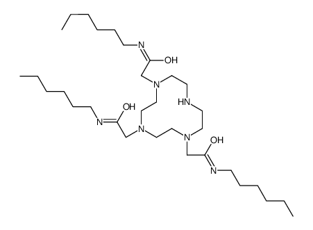 2-[4,7-bis[2-(hexylamino)-2-oxoethyl]-1,4,7,10-tetrazacyclododec-1-yl]-N-hexylacetamide结构式