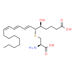 (5S,6R,7E,9E,11Z)-6-[(2R)-2-amino-3-hydroxy-3-oxopropyl]sulfanyl-5-hydroxyicosa-7,9,11-trienoic acid结构式
