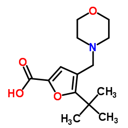 5-(2-Methyl-2-propanyl)-4-(4-morpholinylmethyl)-2-furoic acid Structure