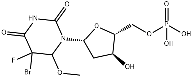 5-Uridylic acid, 5-bromo-2-deoxy-5-fluoro-5,6-dihydro-6-methoxy-结构式
