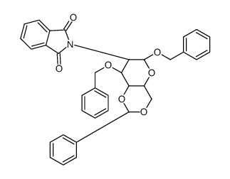 苄基2-脱氧-2-邻苯二甲酰亚胺-4,6-O-亚苄基-3-O-苄基-β-D-吡喃葡萄糖苷结构式
