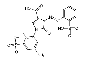 1-(5-amino-2-methyl-3-sulphophenyl)-4,5-dihydro-5-oxo-4-[(2-sulphophenyl)azo]-1H-pyrazole-3-carboxylic acid structure