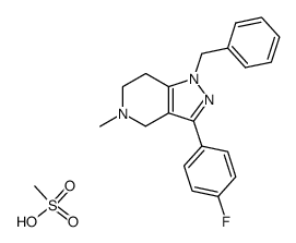 3-(4-fluorophenyl)-5-methyl-1-(phenylmethyl)-4,5,6,7-tetrahydro-1H-pyrazolo<4,3-c>pyridine methanesulfonate Structure