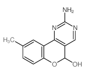 5H-[1]Benzopyrano[4,3-d]pyrimidin-5-ol, 2-amino-9-methyl- Structure