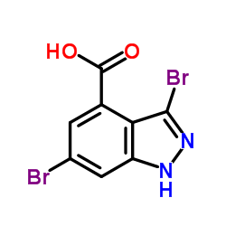 3,6-DIBROMO-4-(1H)INDAZOLE CARBOXYLIC ACID结构式