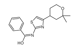 N-[4-(2,2-dimethyloxan-4-yl)-1,3-thiazol-2-yl]benzamide结构式