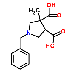 1-BENZYL-3-METHYL-PYRROLIDINE-3,4-DICARBOXYLIC ACID结构式