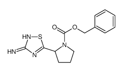 2-(3-氨基-1,2,4-噻二唑-5-基)吡咯烷-1-羧酸苄酯结构式