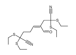 2,2,8,8-tetrakis(ethylsulfanyl)-4-formylnon-4-enedinitrile Structure
