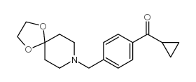 环丙基 4-[8-(1,4-二恶-8-氮杂螺-[4.5]癸基)甲基]苯基酮结构式