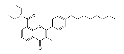 3-methyl-4'-n-octylflavone-8-carboxylic acid N,N-diethylamide结构式