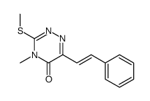 4-methyl-3-methylsulfanyl-6-(2-phenylethenyl)-1,2,4-triazin-5-one结构式