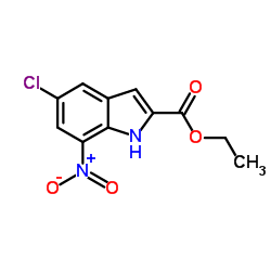 Ethyl 5-chloro-7-nitro-1H-indole-2-carboxylate结构式