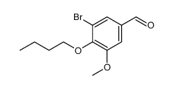 3-溴-4-丁氧基-5-甲氧基苯甲醛结构式