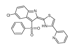 2-[3-(benzenesulfonyl)-5-chloroindol-2-ylidene]-4-pyridin-2-yl-3H-1,3-thiazole结构式