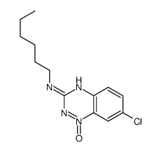 7-chloro-N-hexyl-1-oxido-1,2,4-benzotriazin-1-ium-3-amine结构式