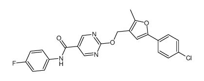 2-[5-(4-Chlorophenyl)-2-methylfuran-3-ylmethoxy]-pyrimidine-5-carboxylic acid (4-fluorophenyl)amide Structure